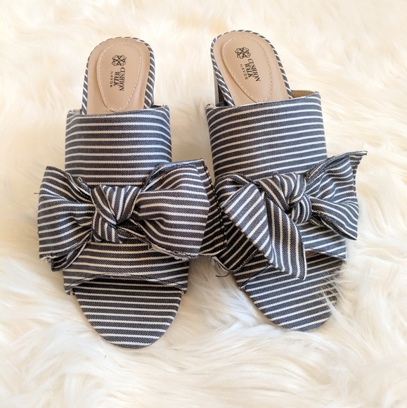 Cushion Walk Shoes - Cushion Walk Bow Front Slide Sandals